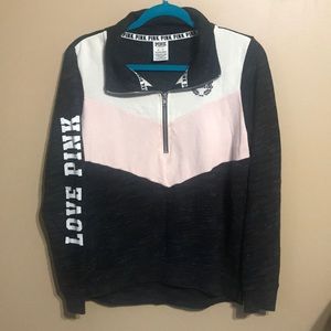 PINK  Quarter Zip Pullover Sweater